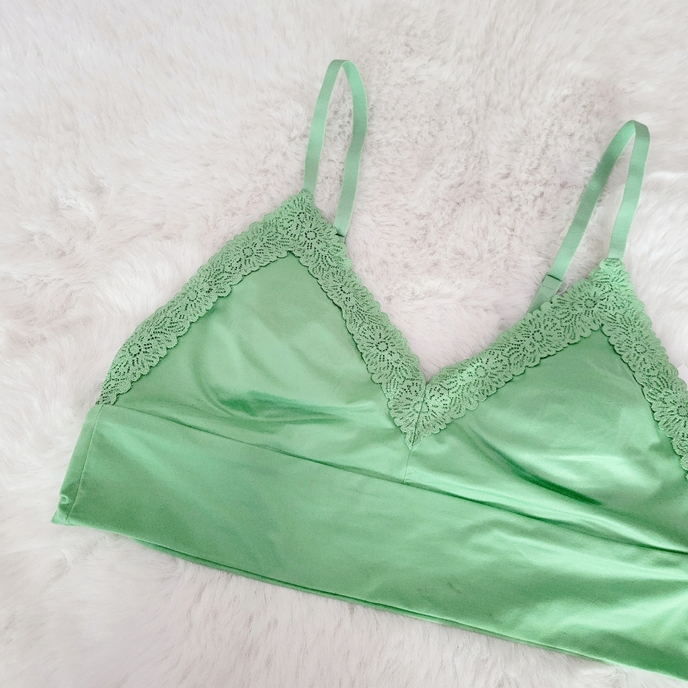 💚AERIE SUNNIE BLOSSOM LACE PADDED TRIANGLE BRALETTE SIZE M - Picture 7 of 8